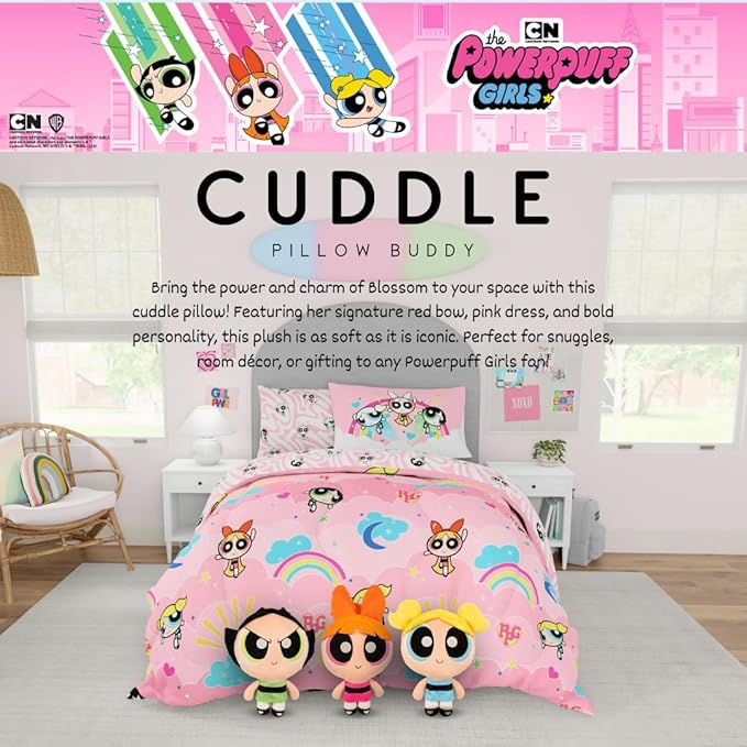 The Powerpuff Girls Blossom Bedding Super Soft Cozy Decorative Cuddle Pillow, (Officially Licensed Product) By Franco Collectibles