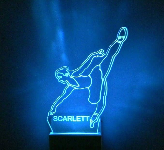 MIRROR MANIA Night Light Multi Color Personalized LED Plug-in, Ultra-Slim Touch Night Light Smart Dusk to Dawn Sensor, Kids Children's Bedroom Kitchen Bathroom Hallway Play Room Variations (Dancer)
