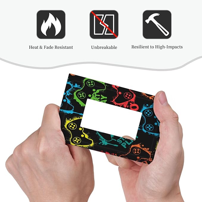 Gaming Hippie Gamer Modern Gamepad Colorful Graffiti Decorative Outlet Covers 1 Gang Single Rocker Light Switch Cover Plate Wall Plates GFCI Faceplate for Kids Room Nursery Decor