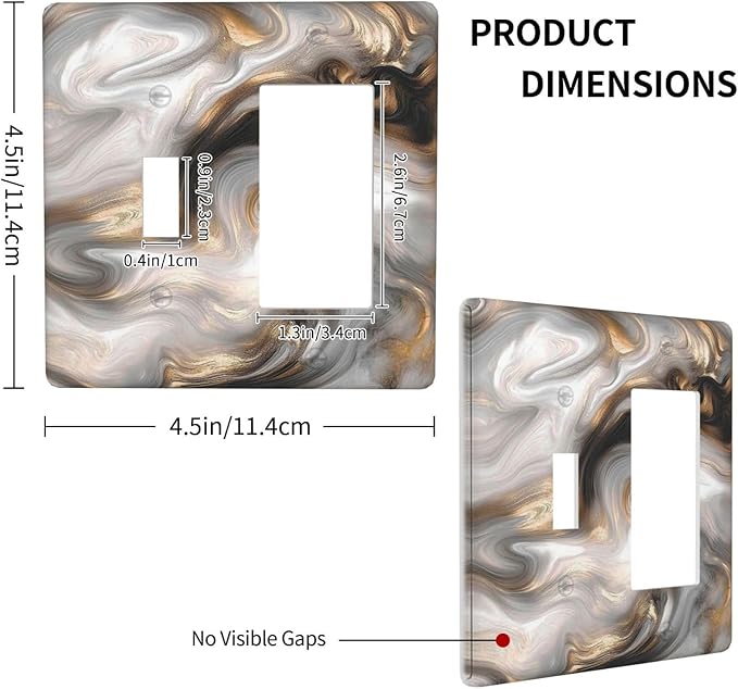 Outlet Covers Grey Brown Swirl Marble Texture 1 Toggle 1 Rocker Combination Decorative Wall Plate Electrical Switch Plates Light Switch Cover Plate For Bathroom Kitchen Decor