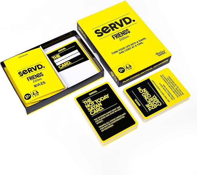 Hasbro SERVD Friends Edition Party Game – Hilarious Real-Life Card Game for Adults – Inject Fun and Strategy into Time with Friends – 2-10 Players – Ages 17+