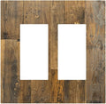 Brown Wood Vintage Rustic Old Board Decorative Outlet Covers 2 Gang Double GFCI Rocker Electrical Wall Panels Light Switch Cover Plate for Farmhouse Home Decor