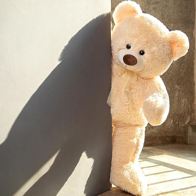 Toys Studio Giant Teddy Bear Stuffed Animal 36 inch Plush Bear Toy for Girlfriend Girls Kids Gifts Chrsitmas Valentine's Day Birthday Baby Shower Decorations