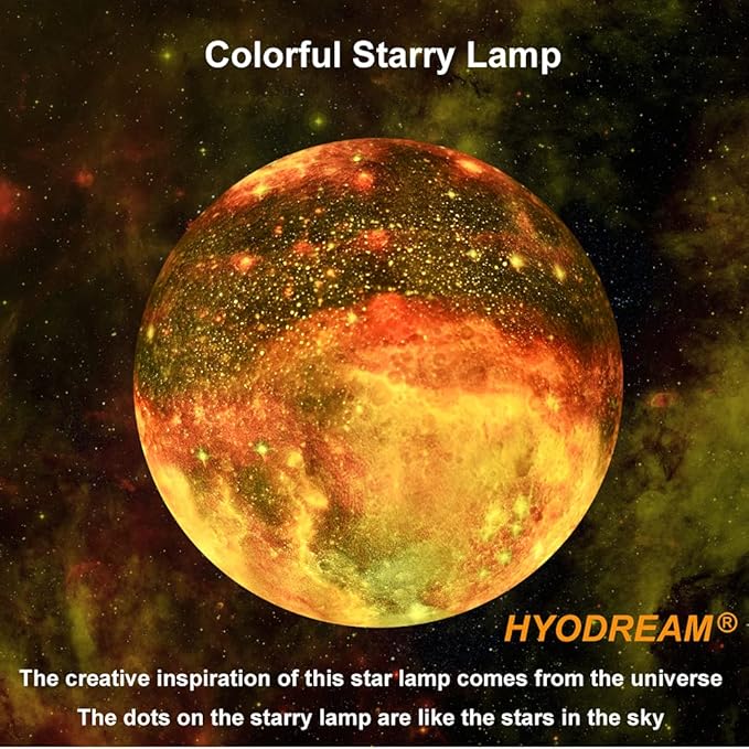 5.9 inch Galaxy Moon Lamp Remote & Touch Control 16 Colors LED Night Light Rechargeable Globe Light as Gifts Decor for Boys/Girls/Kids/Women
