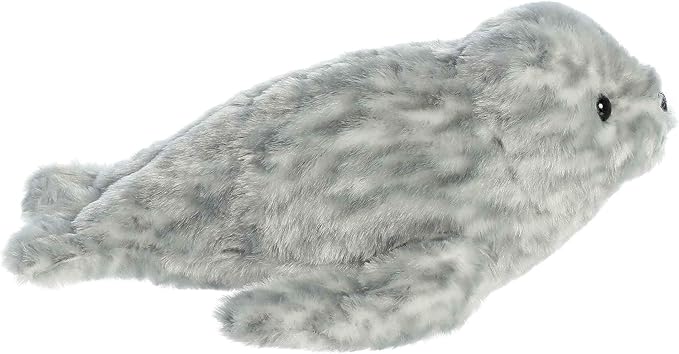Aurora® Adorable Mini Flopsie™ Harbor Seal Stuffed Animal - Mini Companions Ready for Playful Adventures - for Kids All Ages, Toddlers, Adults, and Families - Gray 8 Inches