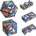 Dementia Prevention Puzzle Cube for Seniors - Brain Boosting Memory Game, Anti-Slip Large Blocks with Easy-Rotate Design for Alzheimer's Care (Space Pattern)
