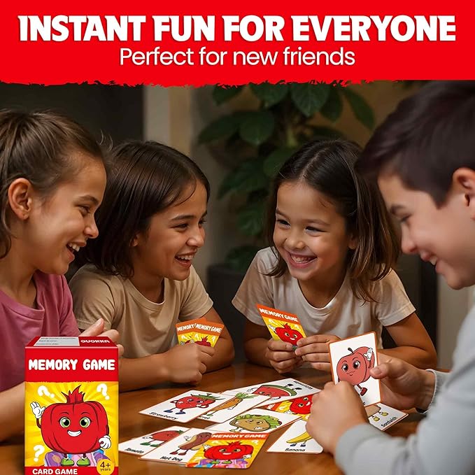 QUOKKA Memory Games for Kids Ages 4–8 – Fun Family Game with Cute Characters, Perfect for Travel, Playdates, Family Time – Educational & Engaging Playing Cards for Kids, Easy to Learn, Fast to Play