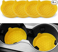 SINGARO Car Cup Holder Coaster, Silicone Cup Holder Insert, Universal Non-Slip Cup Holders, Car Accessories Interior for Women and Man 4 Pack Yellow