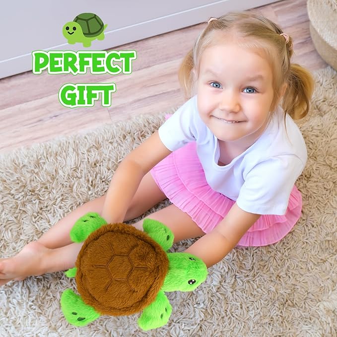 Turtle Stuffed Animals, Small Weighted Plushies Soft Sea Turtle Plush Toy, Cute Plushies Huggable Birthday Gift for Kids Boys Girls,10inch 0.8lbs