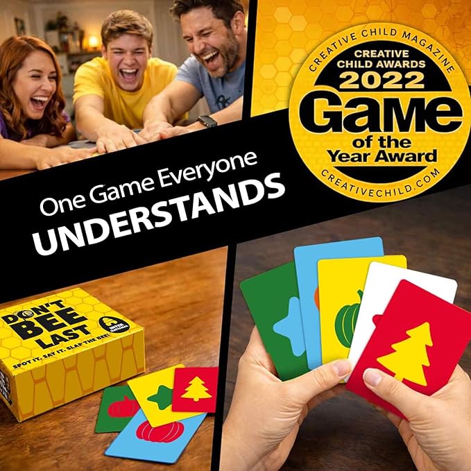 QUOKKA Family Board Games for Kids 8-12 – Party Game for Kids & Adults Game Night – Don’t Bee Last – Global Language-Free Edition – Colors & Shapes – Card Game for Teen Boys and Girls Ages 6 7 10