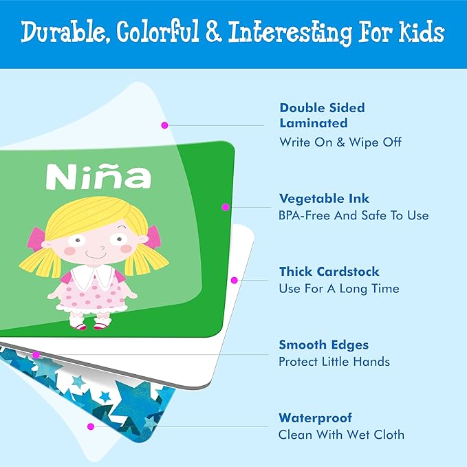 Hebayy Spanish Memory Matching Game, 72 PCS First Words Matching Cards for Toddlers, 36 Pairs Memory Cards Educational Toys Preschool Spanish Learning Activities for 4 5 6 Years Old
