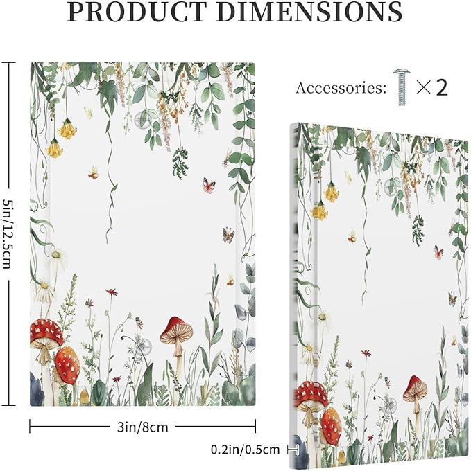 Light Switch Cover Plate Sage Plant Red Mushroom Butterfly Wild Flower 1 Gang No Device Blank Electrical Wall Plates Faceplate Decorative Switch Plate For Bed Room Kids Room Decor