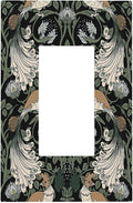 Decorative Outlet Covers William Morris Vintage Floral Plants And Birds 1 Gang Single Rocker Light Switch Cover Plate Wall Plates GFCI Faceplate for Bedroom Home Decor