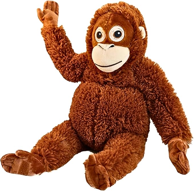 Punch Monkey Plush Toys, Punch The Monkey Soft Stuffed Animals Throw Pillow, Huggable Cuddly Orangutan Zoo Animal Plushies Doll, Gift for Kids and Adults (Orange)
