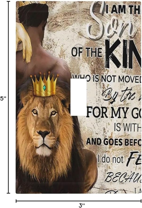 Quotes African Man Afro Lion 1 Gang Light Switch Plate Decorative Single Toggle Wall Plate Cover Electrical Switchplate Faceplate for Bedroom Room Decorate Jumbo