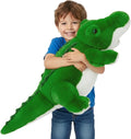 MorisMos 34inch Giant Alligator Stuffed Animal, Soft Fluffy Alligator Plush Toy, Big Stuffed Huge Crocodile Plush Gifts for Kids Boys Girls Brithday