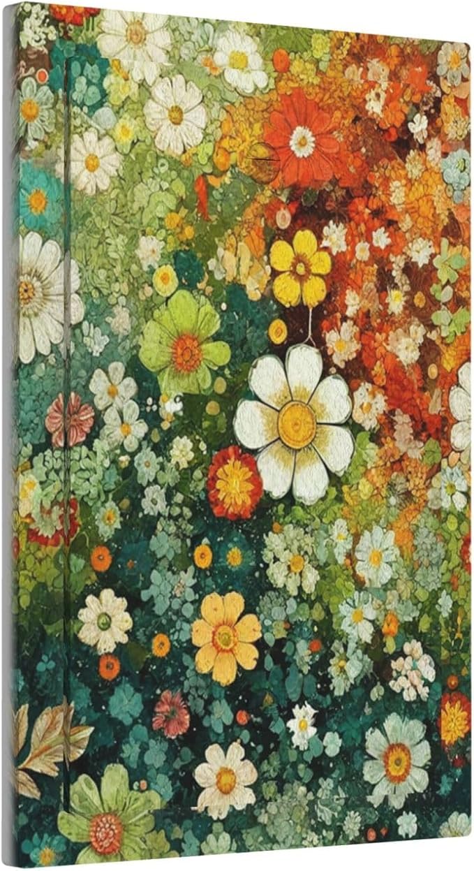 Light Switch Cover Colorful Flowers Green Plants Meadow Floral Decorative Switch Plates 1 Gang Blank No Device Outlet Covers Electrical Wall Plates for Bathroom Bedroom Decor