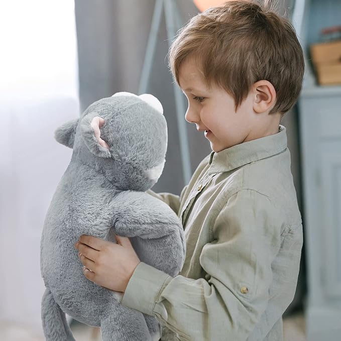 Niuniu Daddy 20" | 3.3 Pound Weighted Cat Stuffed Animals for Kids, Weighted Cat Plush Toy for Toddler Teens Adults, Large Grey Kitty Plushies Pillow with Soft Fur for Present Christmas Birthday