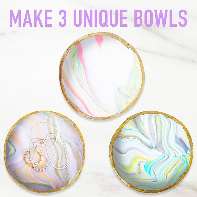 JOiFULi Make Your Own Clay Jewelry Bowls Arts and Crafts Kit for Girls Kids Ages 8 9 10 11 12 Years Old