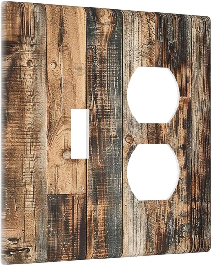 Wallplates Rustic Brown Wood Pattern Splice Plank 1 Toggle 1 Duplex Switch Plate Electrical Gfci Faceplate Decorative Light Switch Covers For Farmhouse Cabin Decor