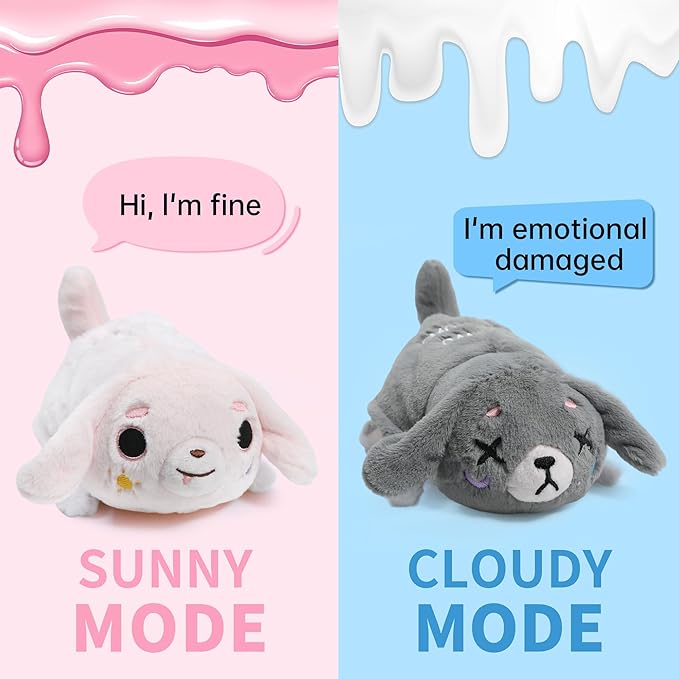 Mood Puppy Plush Toy – Double-Sided Feelings Dog for Emotional Expression, Soft Comfort Stuffed Animal Companion, Cute 6 Inch Plush Gift for Kids, Teens & Adults