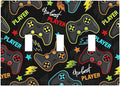 Kid Boys Gamer Gaming Game 3 Gang Light Switch Plate Decorative Triple Toggle Wall Plate Cover Electrical Faceplate for Bathroom Home Living Room Decorate