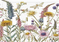 Light Switch Cover Plate Botanical Wildflowers Dragonfly Colorful Floral 3 Gang Triple Toggle Decorative Switch Plates Wall Plates Electrical Switchplate Faceplate for Bathroom Bedroom Decor