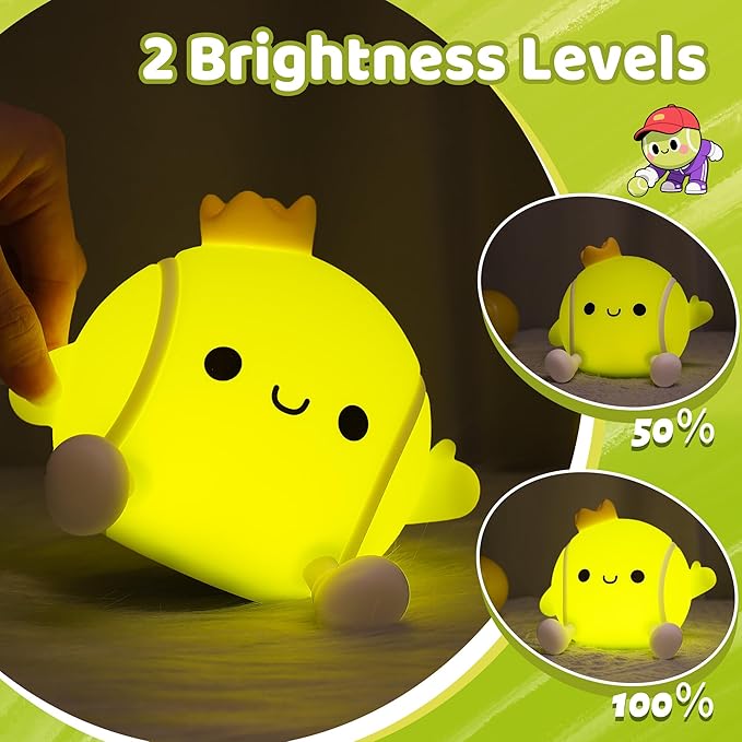 Attivolife Tennis Night Light, Tennis Ball Gifts for Kids, Rechargeable Nursery Bedroom Table Decor Dimmable LED Touch Lamp, Birthday Graduation Christmas Gift for Baby Boy Girl Teen Adult Athlete
