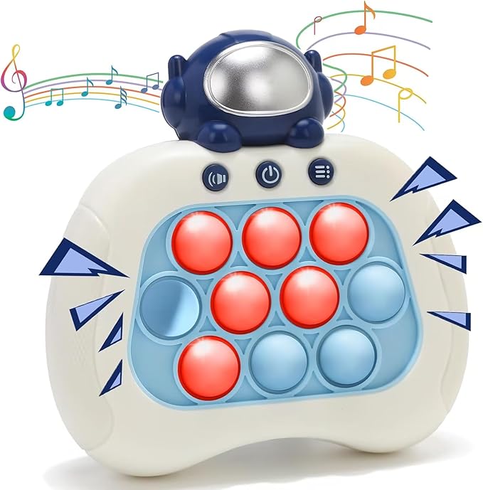 Astronaut Fast Push Pop Game Fidget Toy for Toddler Road Trip Travel,Handheld Quick Push Game Console Fidget Toys for Girls Boys,Light Up Sensory Toys Gifts for Kids Ages 3-12