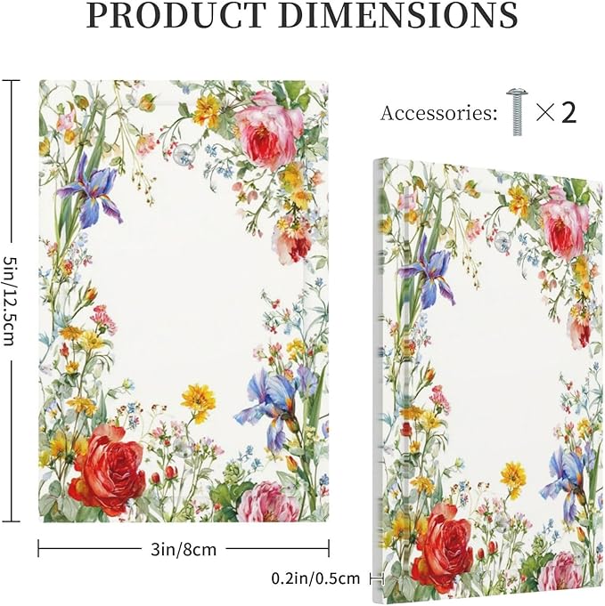 Decorative Light Switch Cover Plate Rustic Red Flower Garden Floral 1 Gang No Device Single Blank Outlet Covers Wall Plates for Electrical Outlets Faceplate for Country Home Decor