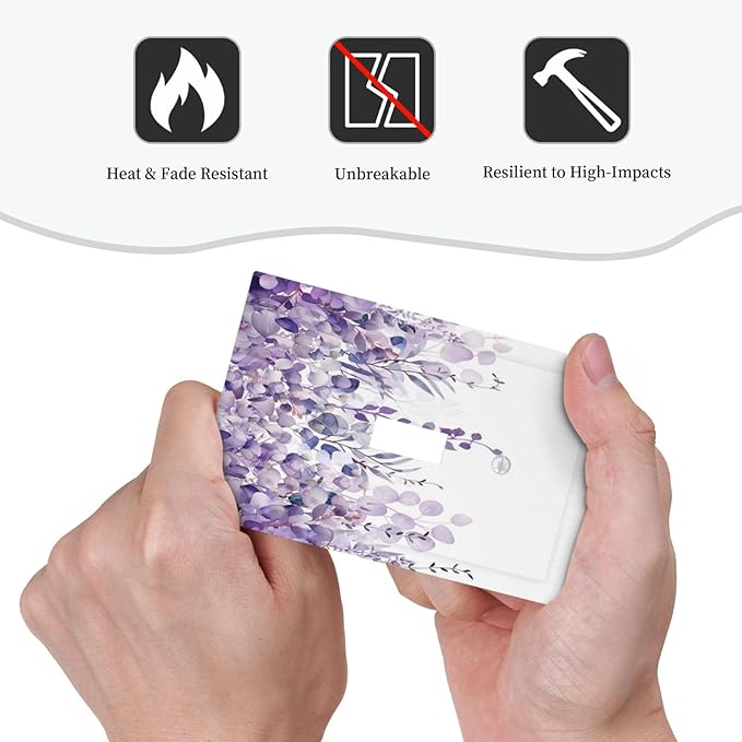 Purple Plants Leaves Eucalyptus Vine Floral Flowers Decorative Light Switch Cover 1 Gang Single Toggle Device Electrical Faceplate Switchplates Decorator Outlet Wall Plate for Bedroom Living Room