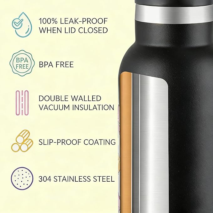 12oz Kids Water Bottle – Insulated Stainless Steel Bottle with Straw Lid, BPA-Free, Leak-Proof, for Toddlers & School Use