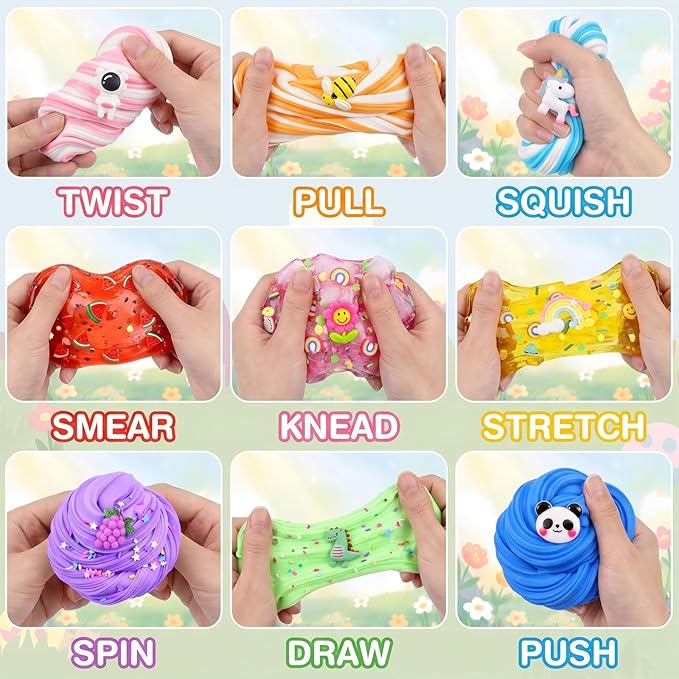 9 Pack Slime Kit, with 3 Jelly Cube Crunchy & 6 Butter Slime, Soft and Non-Sticky for Girls Boys Party Gift, Stress Kids Relief Toys - Classroom Reward, Party Supplies