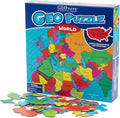 GeoToys GeoPuzzle, World Jigsaw Puzzles, 68 Pc Geography Game & Map Puzzle, Educational Games & Kids Learning Activities, Puzzle Gifts for Children Ages 6-9, Fun Learning Toys for Kids