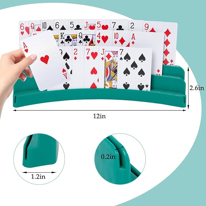 Three-Layer Design Playing Cards Holders，Playing Card Holder for Kids Adults Hands Free Card Holder for Family Card Game Nights Poker Parties