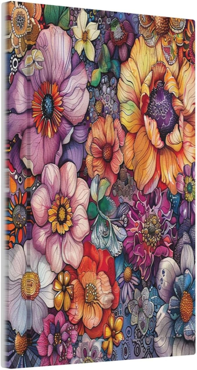 Light Switch Cover Plate Colorful Bohemian Flowers Vintage Boho Floral 1 Gang No Device Blank Electrical Wall Plates Faceplate Decorative Switch Plate for Bed Room living Room Decor