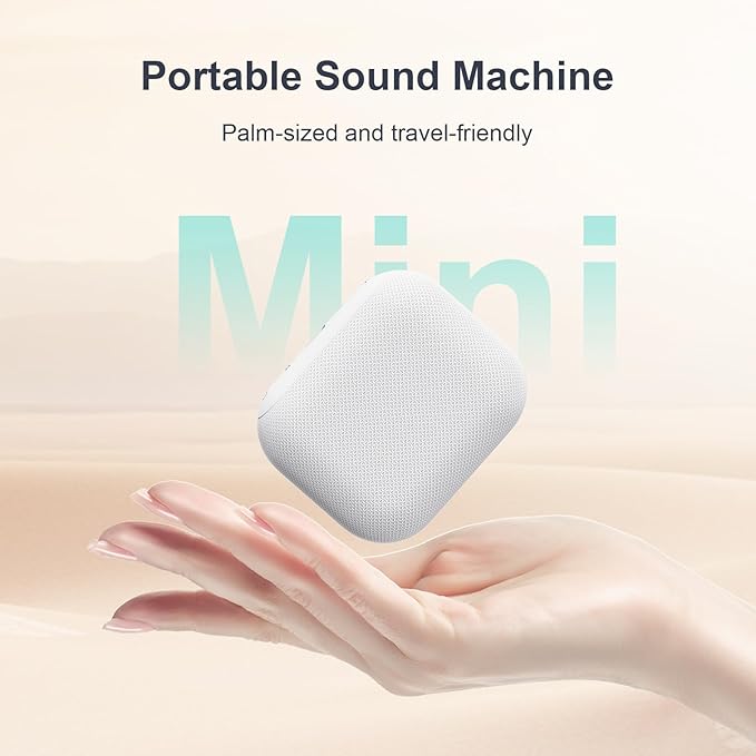 ANJANK Mini Travel White Noise Machine for Adults, Portable Sound Machine, 20 Soothing Sounds, Powerful Battery, 30-Level Volume, Sleep Timer, Noise Maker for Baby Kids Sleeping, Gifts, Home