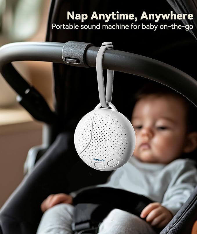 Portable Sound Machine for Baby - White Noise Machine with Night Light for Nursery | 16 Soothing Sounds | Shush | Travel | Registry Gift | Sleep Soother | Baby Shower