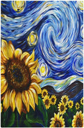 Vintage Abstract Blue Starry Sunflower 1 Gang Light Switch Covers No Device Wall Plate Decorative Blank Switchplate Electrical Faceplate for Farmhouse Country Bedroom Decor