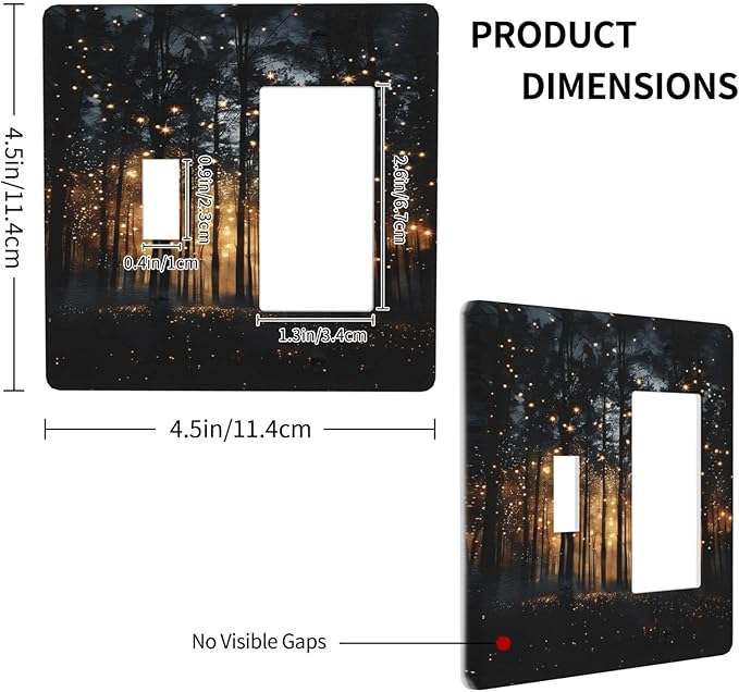Whimsical Nature Enchanted Forest Landscape Outlet Covers 1 Toggle 1 Rocker Combination Decorative Wall Plate Electrical Switch Plates Light Switch Cover Plate for Bedroom Living Room Decor