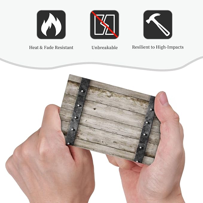 1-Gang No Device Decorative Blank Receptacle Wall Plate Western Rustic Wooden Barn Door Wood Cabin Country Metal Texture Light Switch Mid Size Electrical Face Plate Cover for Unused Outlets/Switches
