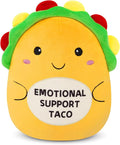 Taco Plush - Emotional Support Taco,Cute Emotional Support Plush Pillow Soft Yellow Stuffed Taco Toy Positive Gifts Encouragement Ornament for Kids Friends Family