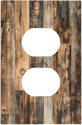 Outlet Covers Rustic Brown Wood Pattern Splice Plank 1 Gang Duplex Light Switch Cover Decorative Switch Plates Electrical Receptacle Faceplate Wall Plate For Farmhouse Cabin Decor