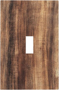 Decorative Light Switch Cover Vintage Rustic Brown Wood Grain 1 Gang Single Toggle Device Electrical Faceplate Switchplates Decorator Outlet Wall Plate for Bedroom Farmhouse Decor
