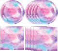 40PCS Starry Galaxy Birthday Party Decorations Galaxy Party Starry Night Supplies Tableware Set Starry Night Solar System Star Plates Napkins for Baby Shower,Disposable Birthday Table Decoration