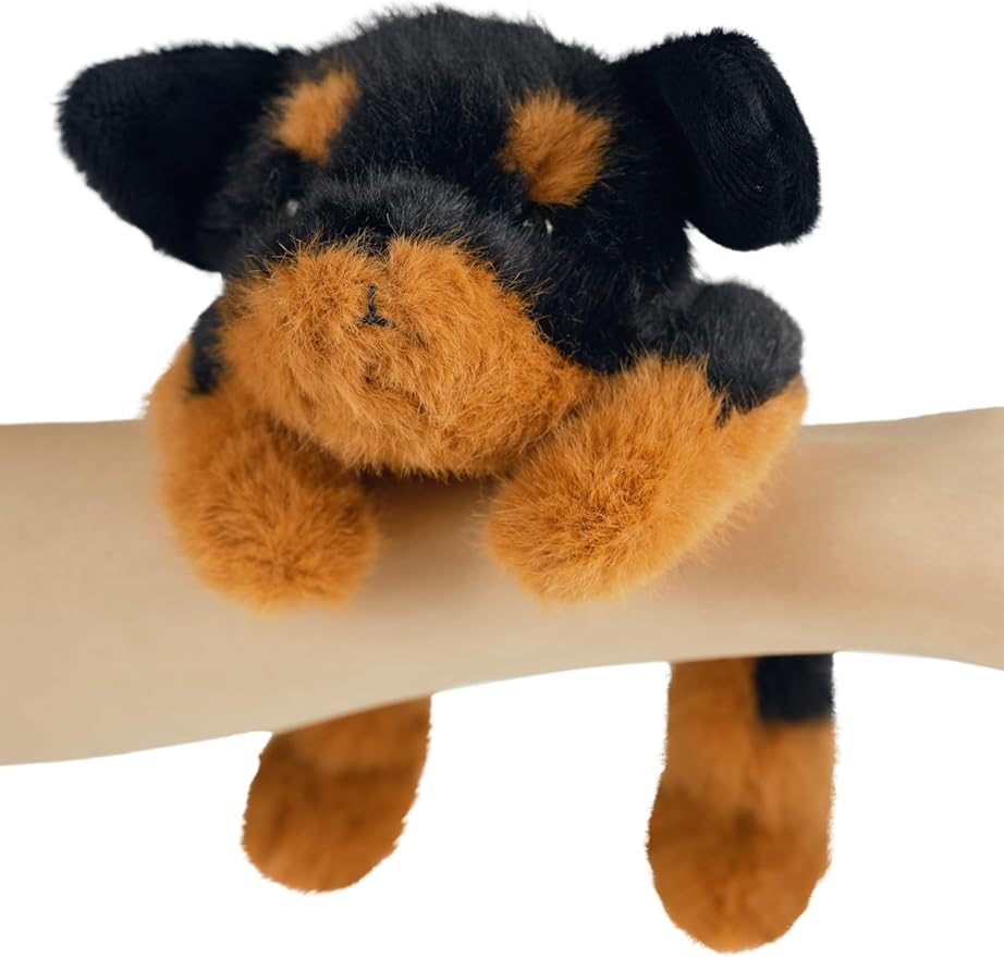 PEACH CAT Rottweiler Dog Plush Cute Dog Stuffed Animals Small Puppy Plushies Toy Pillow Gifts for Kids Black