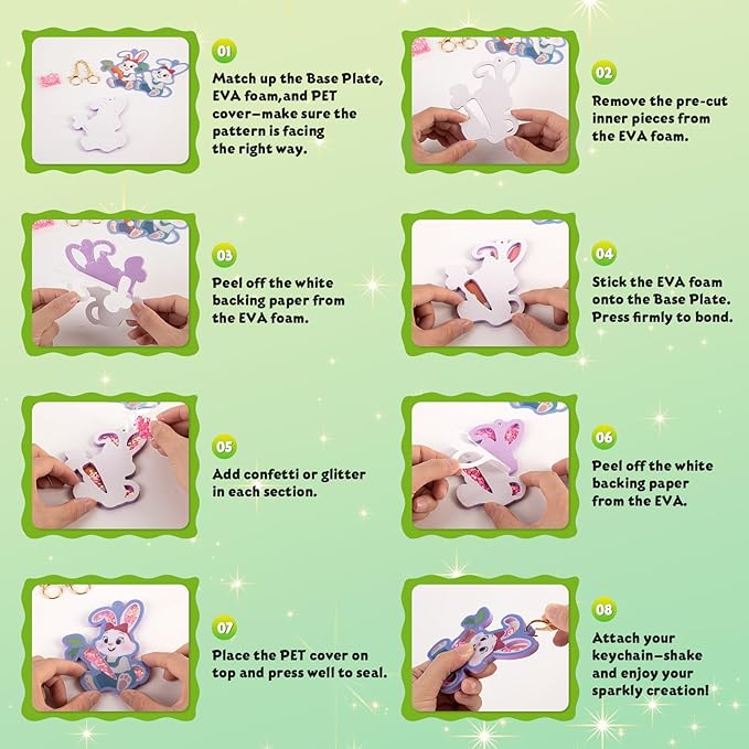 Shake-its Glitter Craft Kits, DIY Art Kit for Kids - Fun Shake Art Supplies, Creative Arts and Crafts Activity Gifts for Girls & Boys Ages 4 5 6 7 8 9 (Animals Friends)