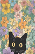 Light Switch Cover Plate Funny Cute Cartoon Cat Floral Colorful Flower 1 Gang No Device Blank Electrical Wall Plates Faceplate Decorative Switch Plate For Kids Room Nursery Decor