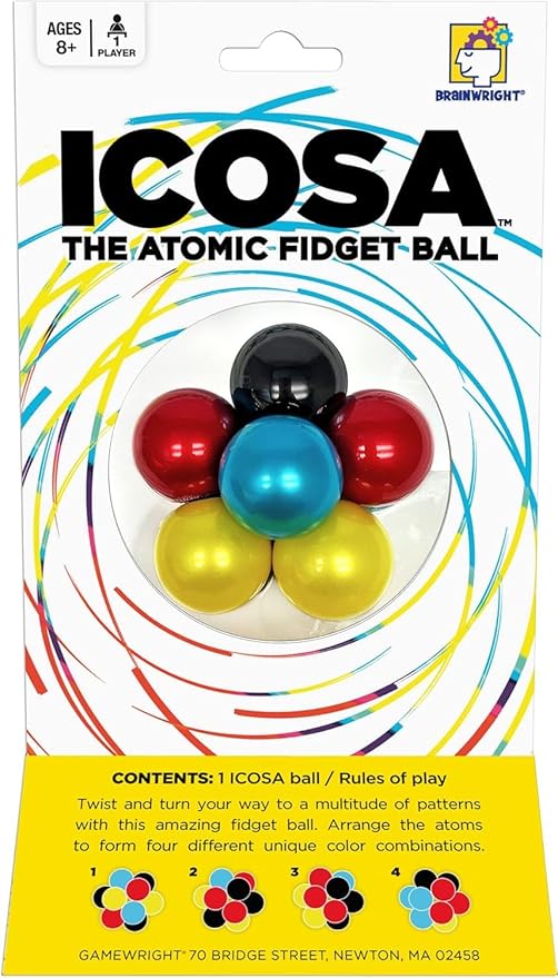 Brainteaser Puzzle for Kids & Adults, Brainwright Icosa Atomic Puzzle Ball, 3D Puzzle Game, Travel Games, STEM Toys, Family Games, Brain Games for Kids 8-12