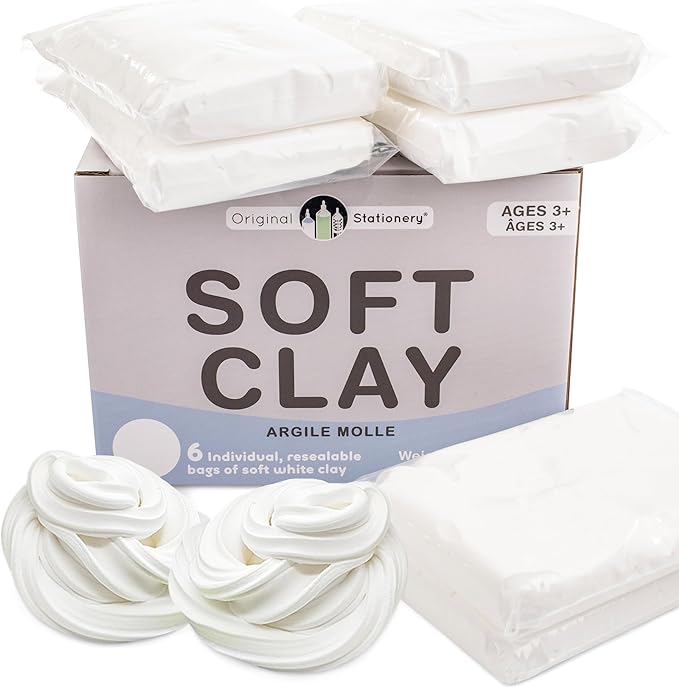 Original Stationery Soft Clay for Slime Making - Moldable Modeling Clay for Kids, Blend with Glue & Shaving Foam for Butter Slime, 1.3 Lbs/600g - Fun Birthday Gift - Mix-in Supplies